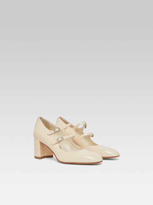 Alice - Nude patent leather Mary Janes pumps - Image number 2