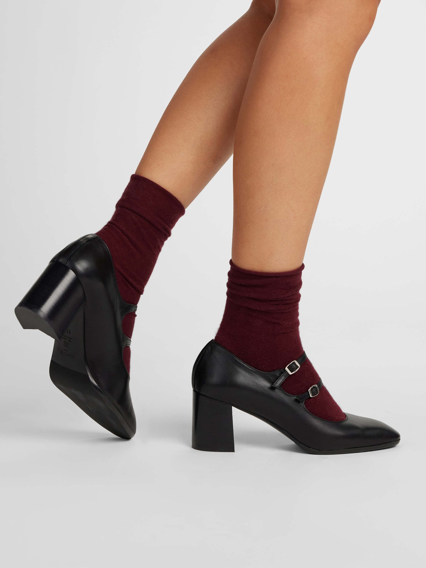 Alice - Escarpins babies cuir noir