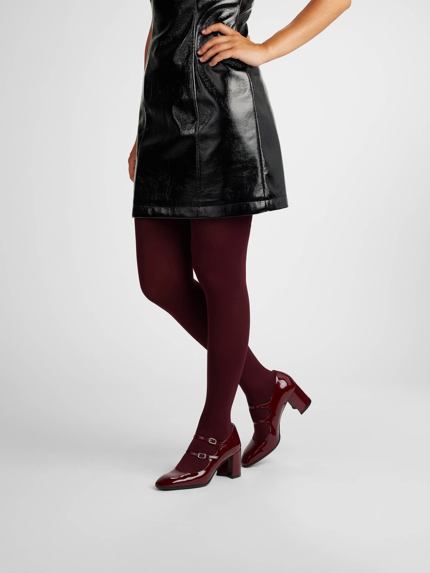 Alice - Burgundy patent leather Mary Janes pumps