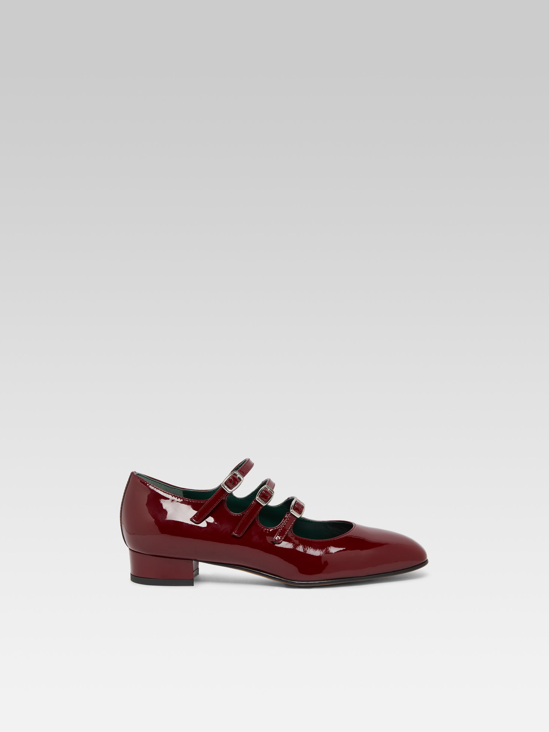 Ariana - Burgundy patent leather Mary Janes ballet flats