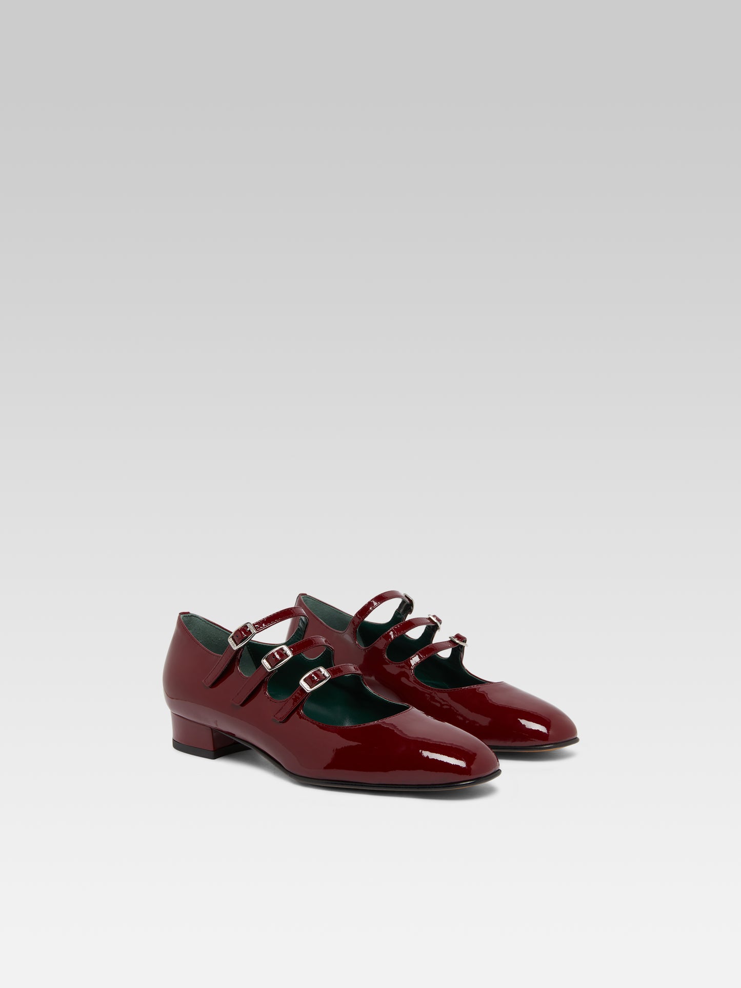 Ariana - Burgundy patent leather Mary Janes ballet flats