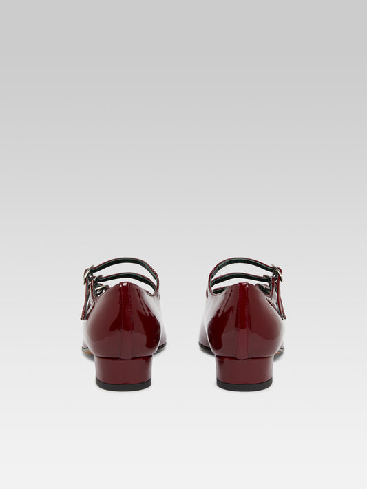 Ariana - Burgundy patent leather Mary Janes ballet flats - Image number 7