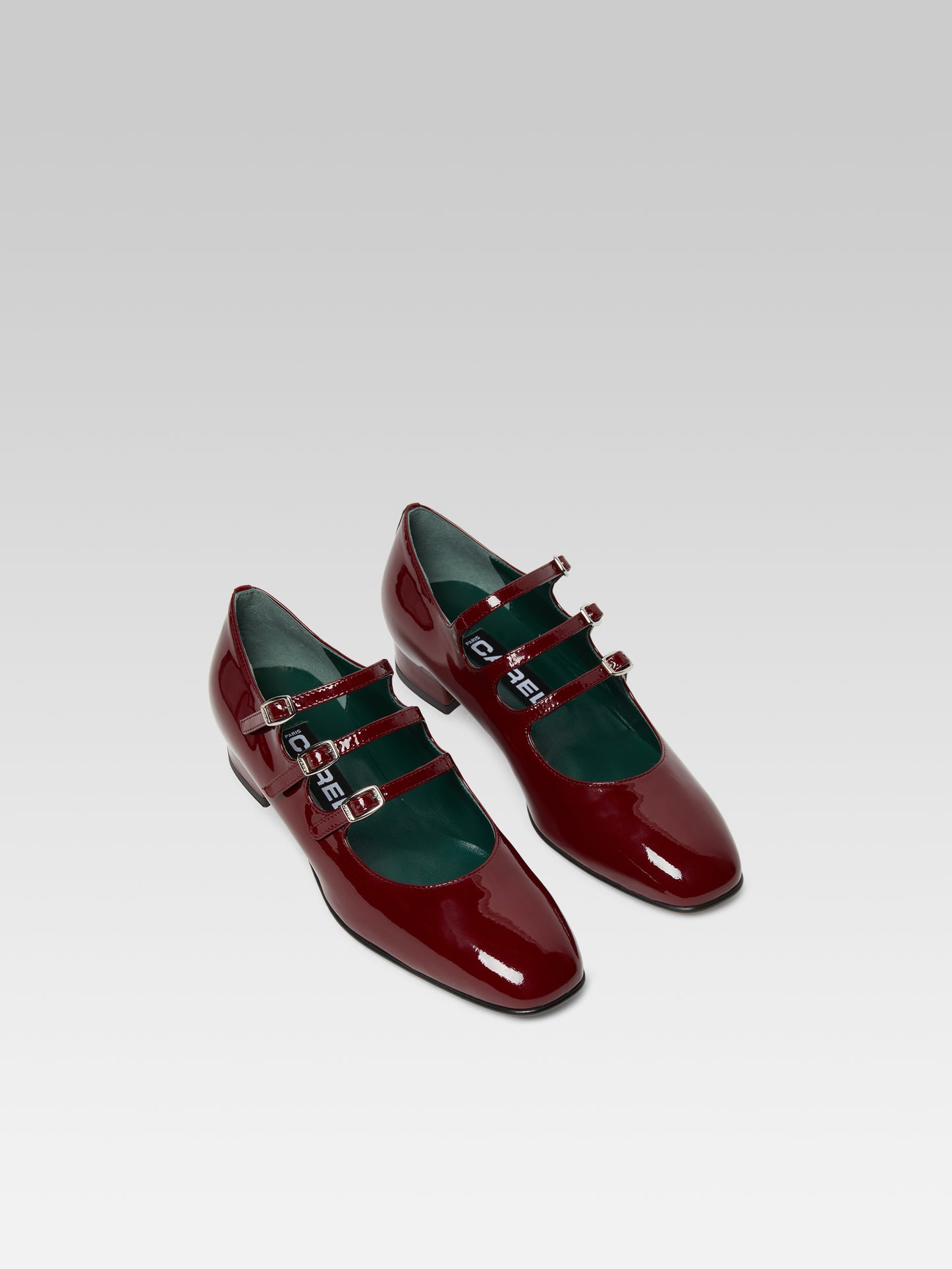 Ariana - Burgundy patent leather Mary Janes ballet flats