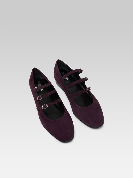 Ariana s - Plum upcycled suede Mary Janes ballet-flats - Image number 3