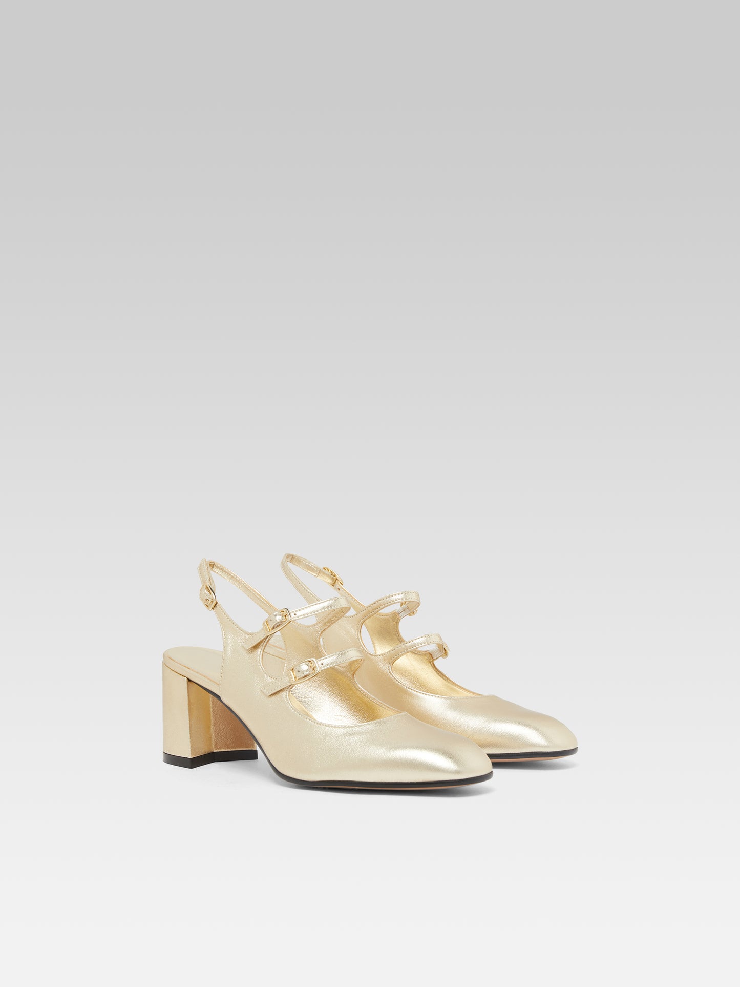 Banana - Babies slingback cuir laminé platine