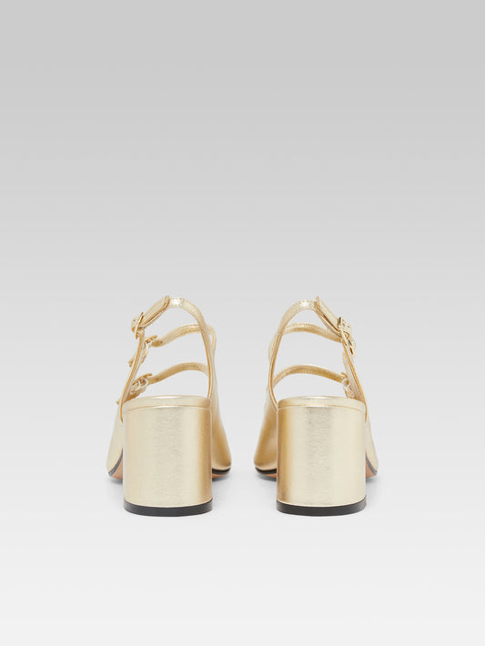 Banana - Platinum laminated leather slingback Mary Janes - Image number 7