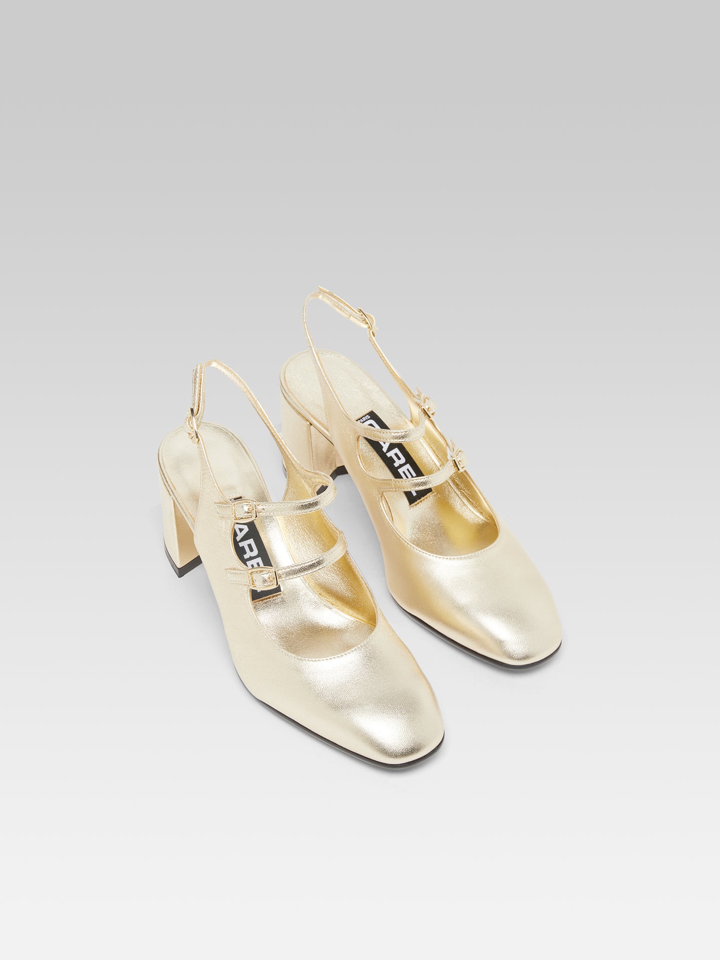 Banana - Babies slingback cuir laminé platine