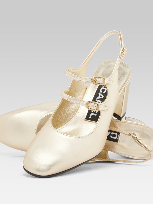 Banana - Platinum laminated leather slingback Mary Janes - Image number 6