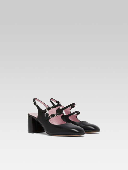 Banana - Black leather slingback Mary Janes - Image number 5