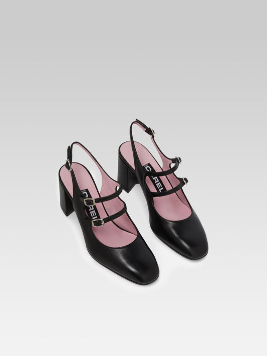 Banana - Black leather slingback Mary Janes - Image number 2