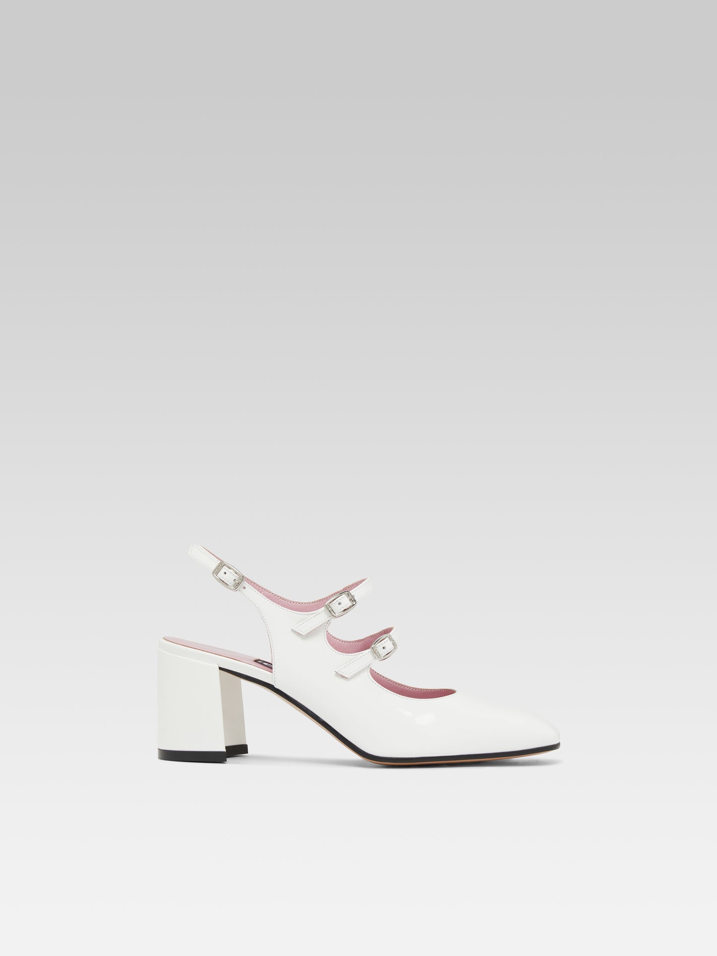 Banana - White patent leather slingback Mary Janes