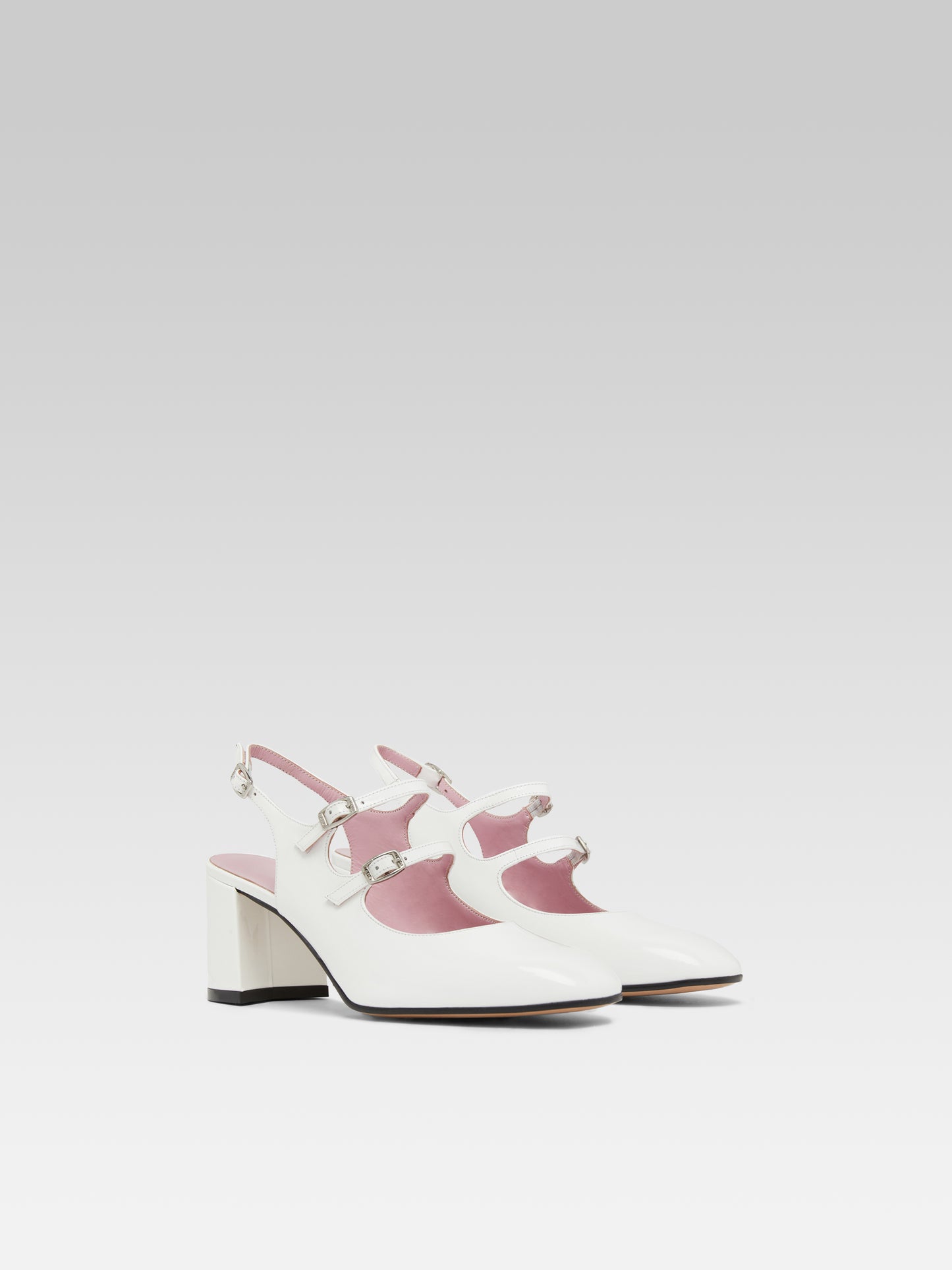 Banana - White patent leather slingback Mary Janes