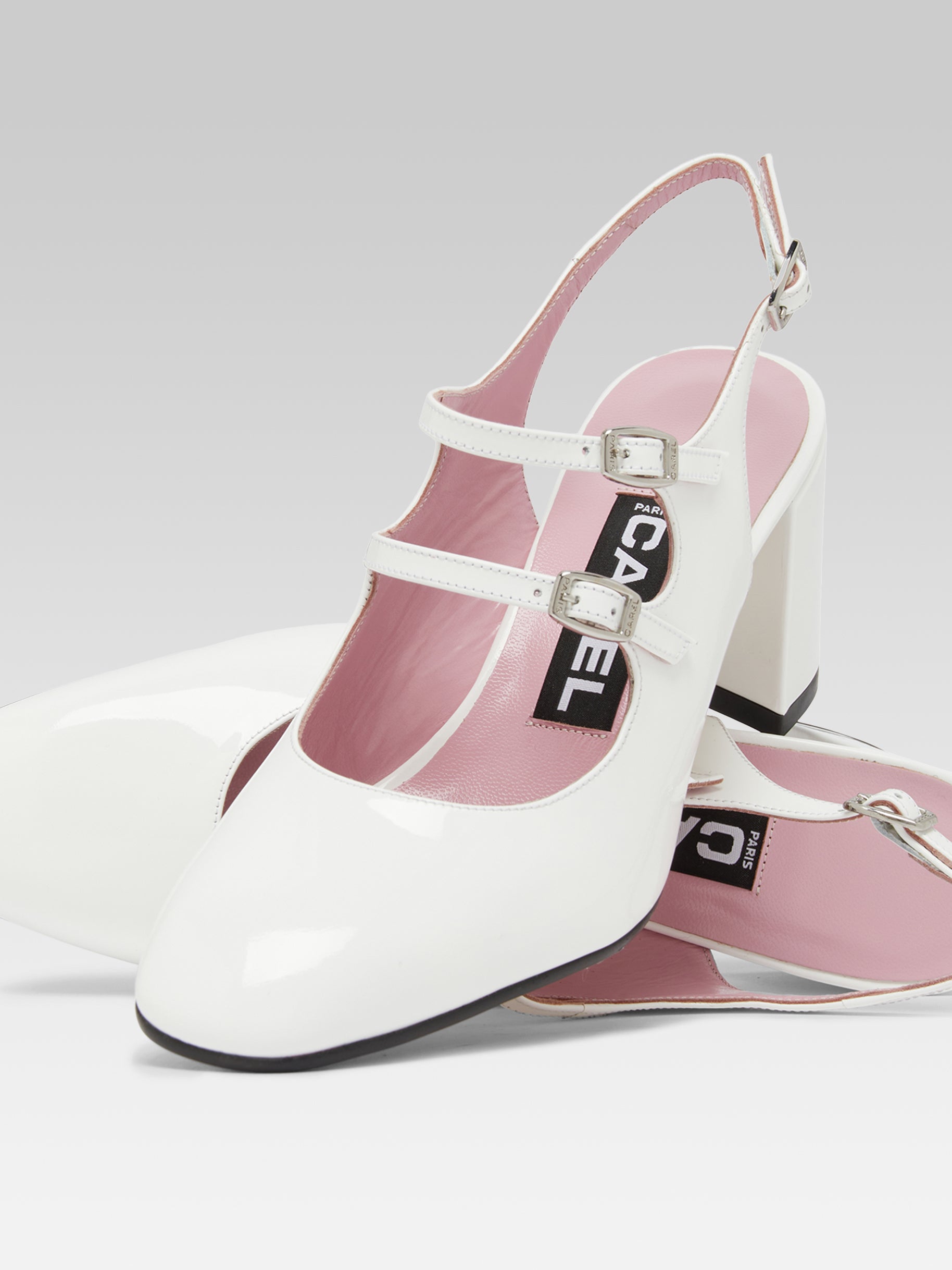 Banana - White patent leather slingback Mary Janes - Image number 6