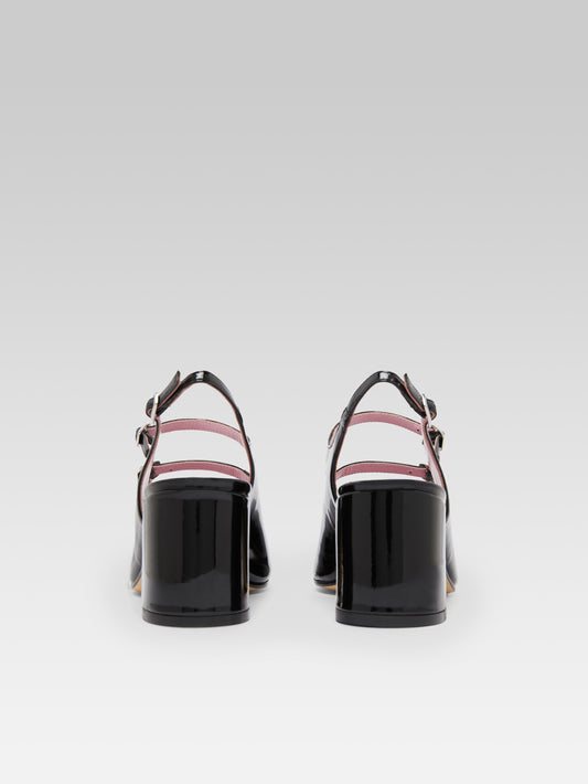 Banana - Black patent leather slingback Mary Janes - Image number 7