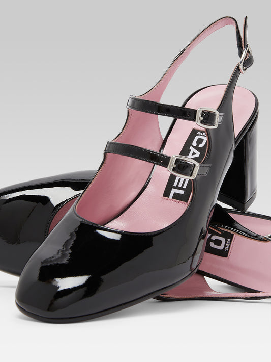 Banana - Babies slingback cuir verni noir - Image numéro 6