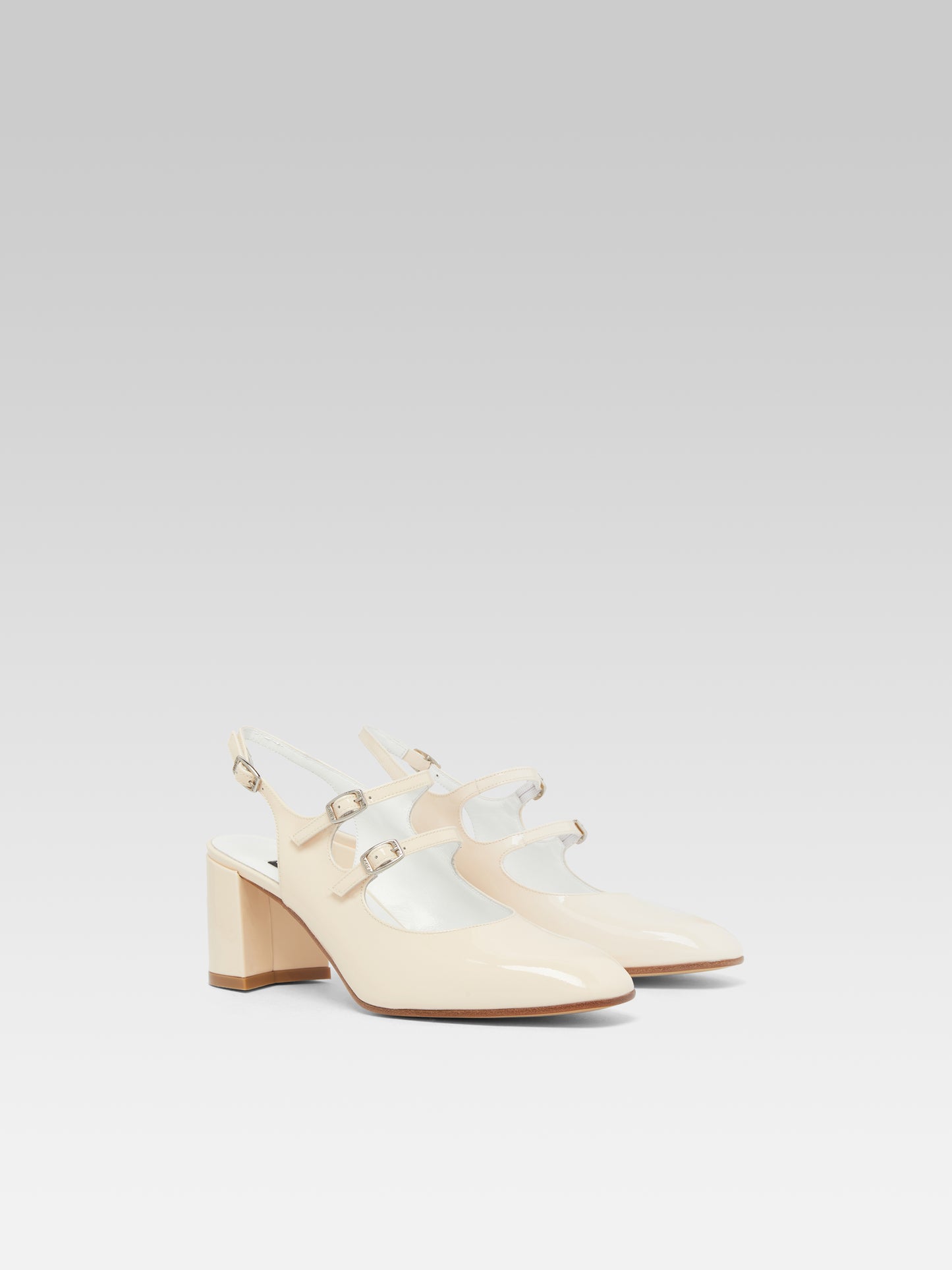 Banana - Nude patent leather slingback Mary Janes