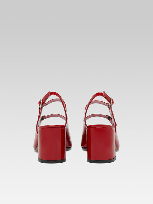 Banana - Red patent leather slingback Mary Janes - Image number 8