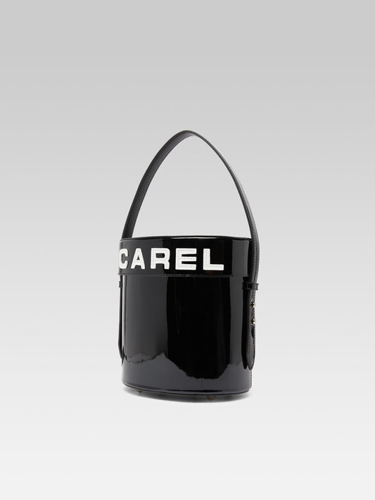 Bibi - Black and white patent leather bucket bag - Image number 5