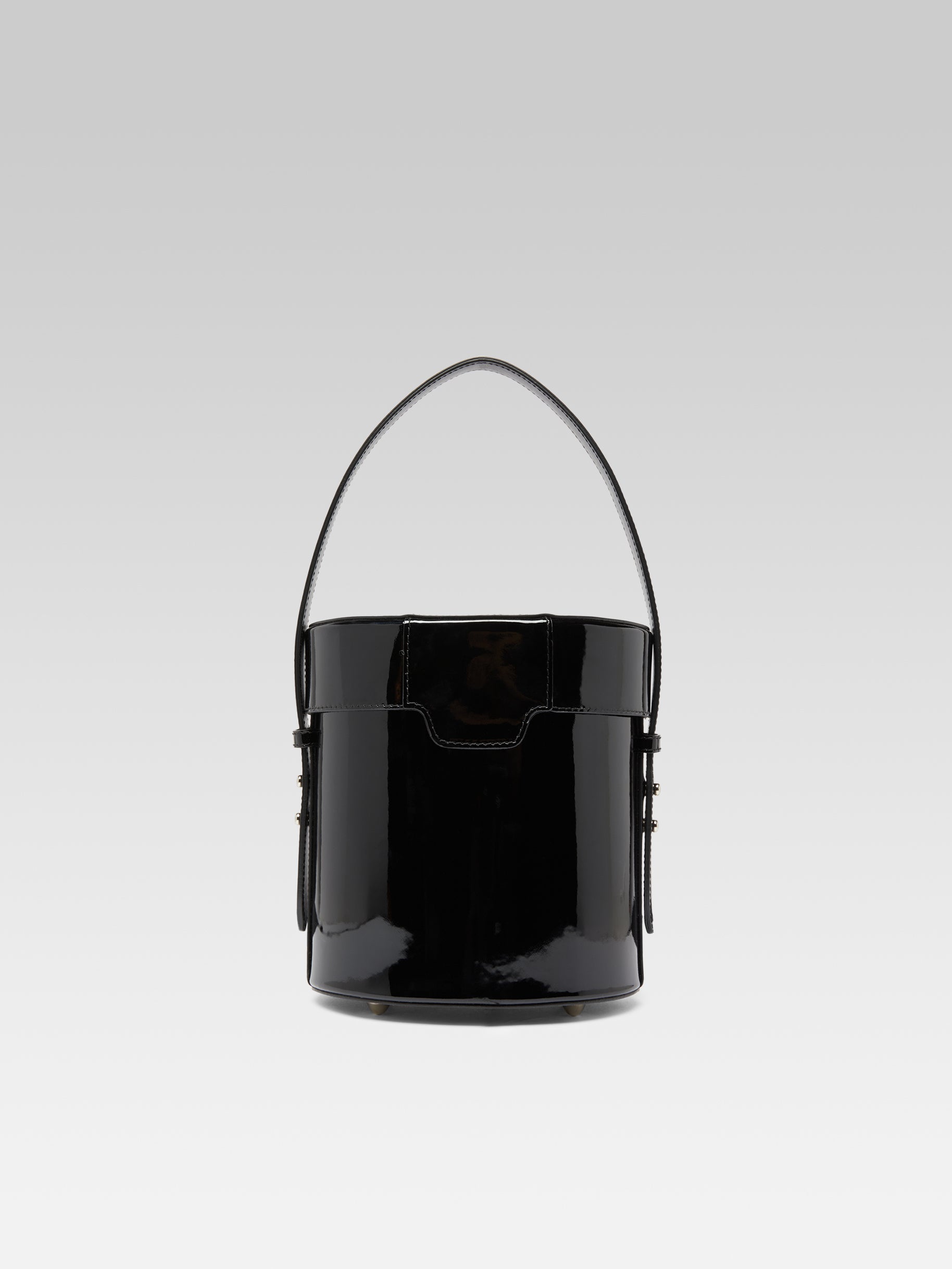 Bibi - Black and white patent leather bucket bag - Image number 6