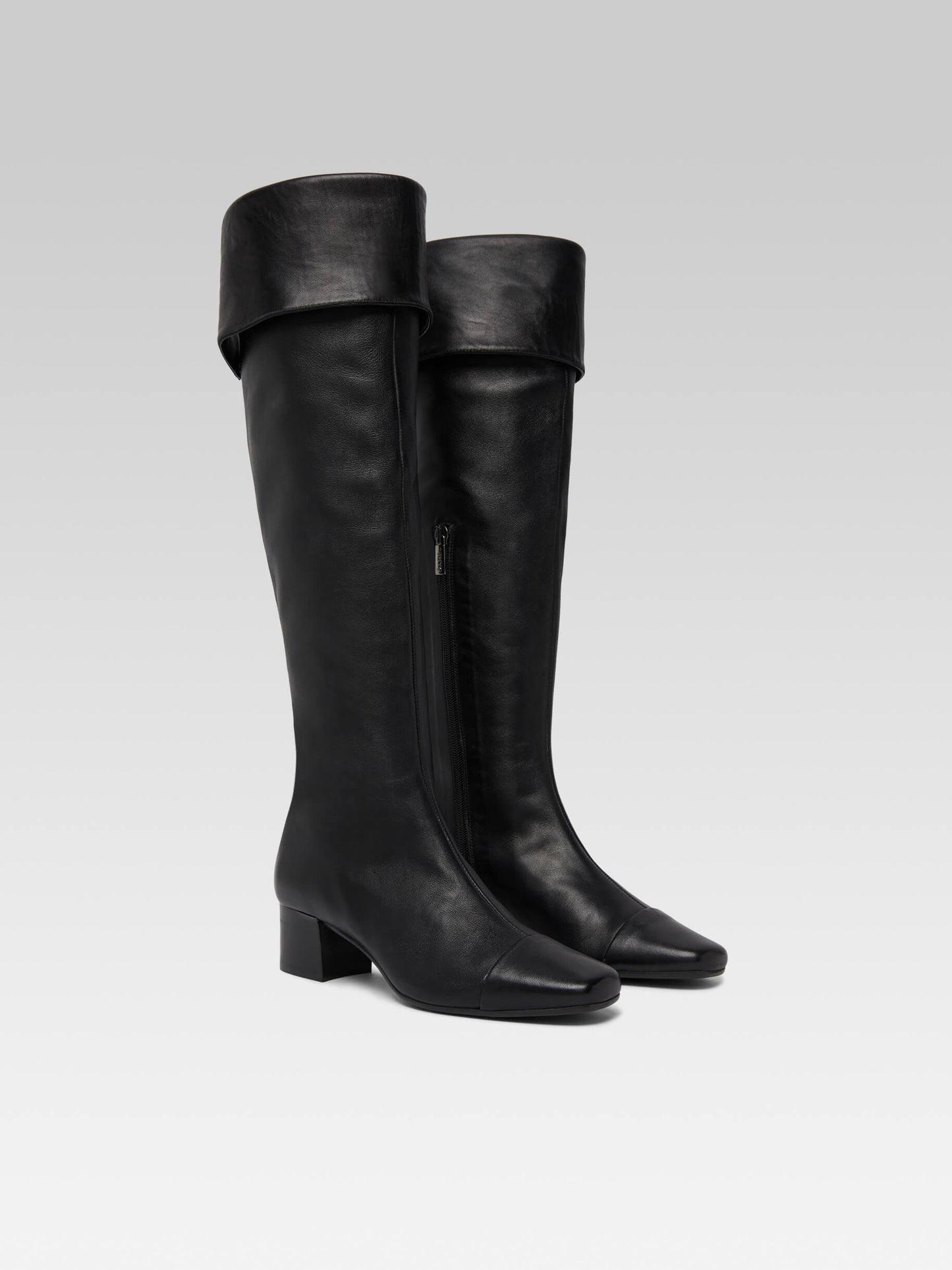 Brigitte - Bottes cuissardes cuir noir