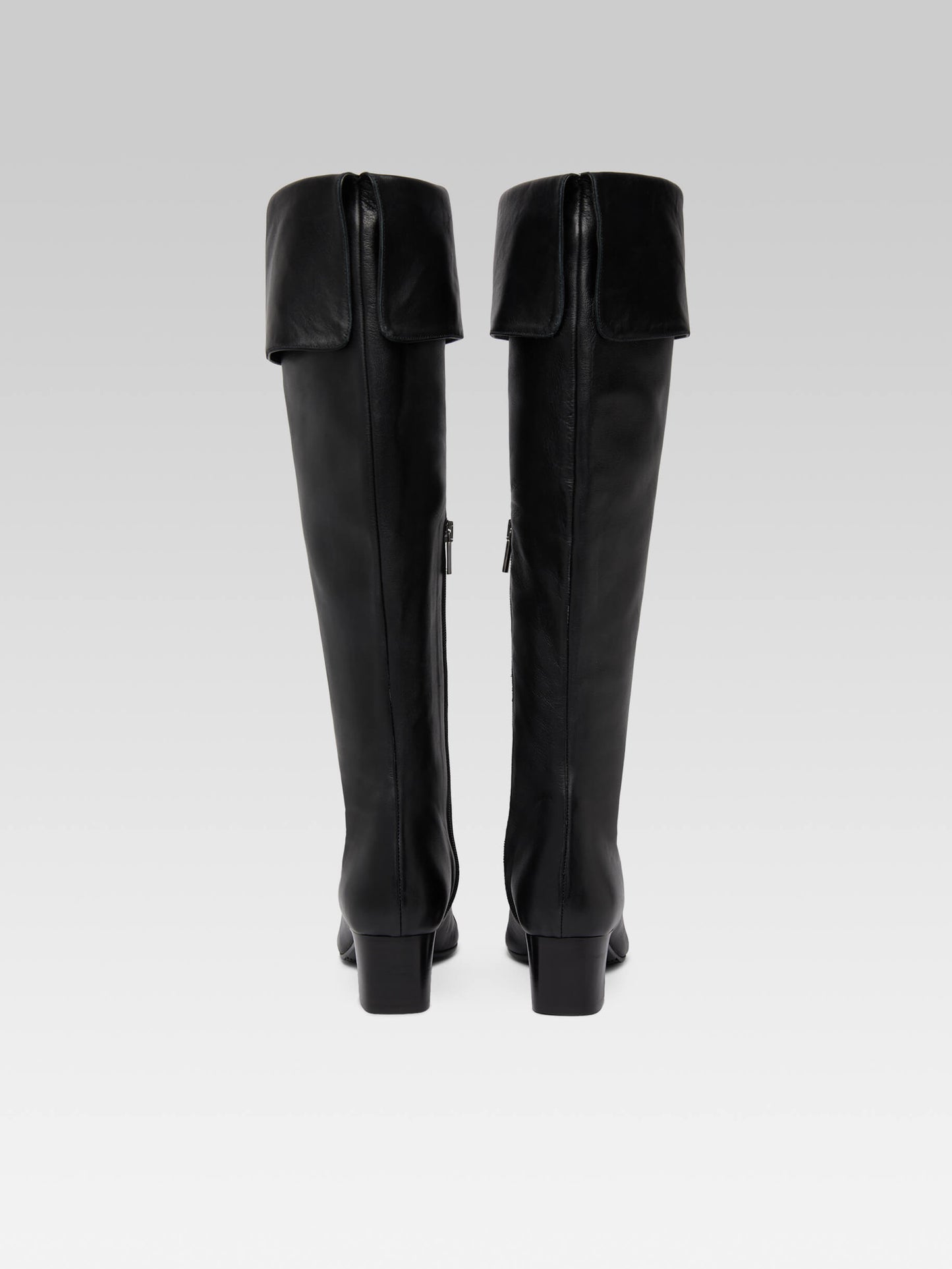 Brigitte - Bottes cuissardes cuir noir