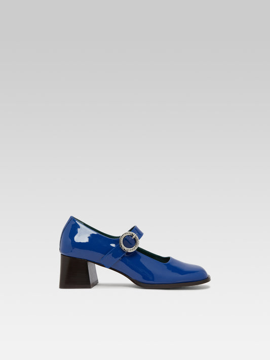 Carmen - Blue patent leather Mary Janes pumps