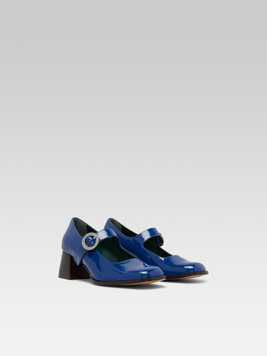 Carmen - Blue patent leather Mary Janes pumps - Image number 2