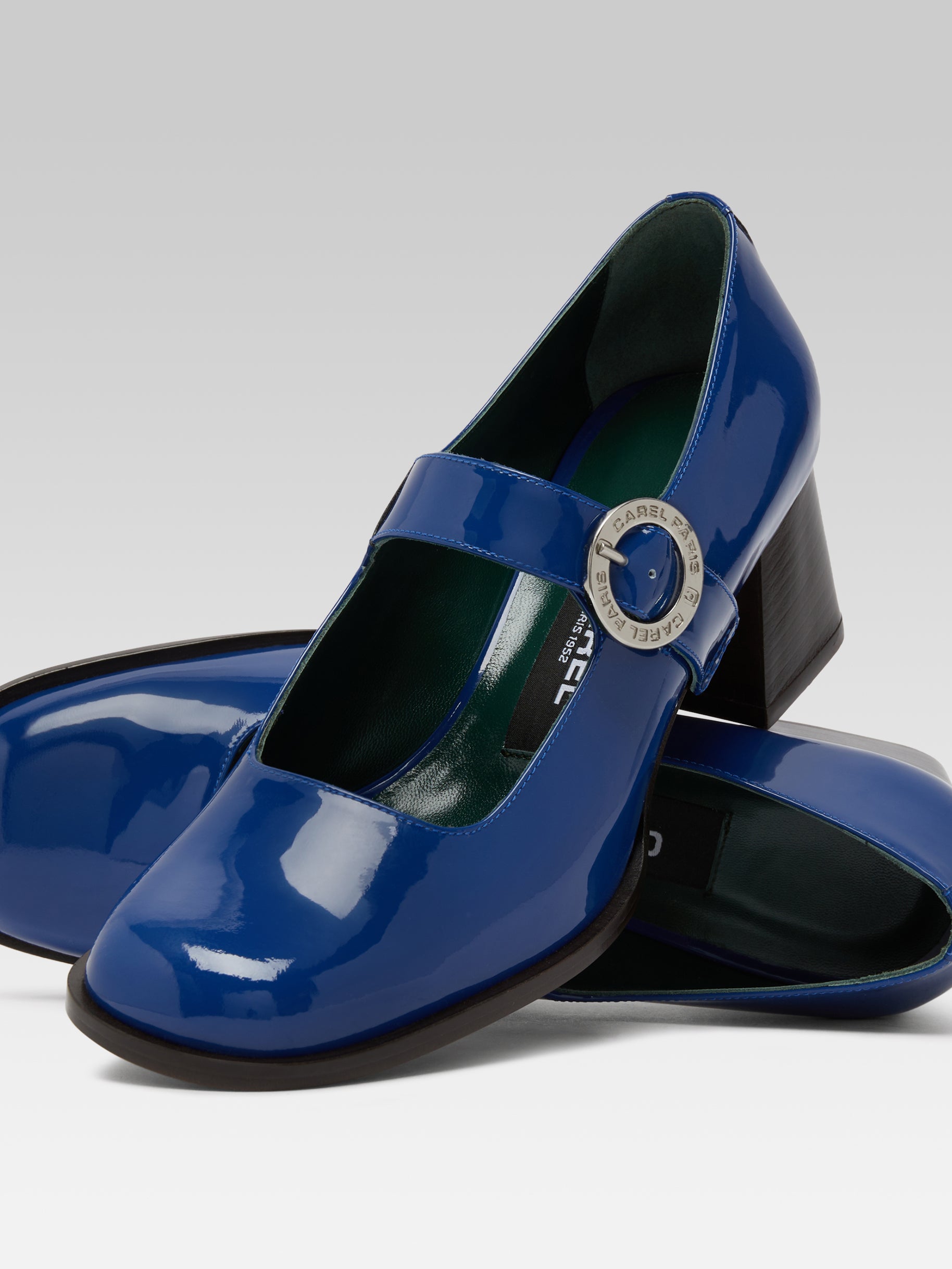 CARMEN Blue patent leather Mary Janes pumps Carel Paris Shoes