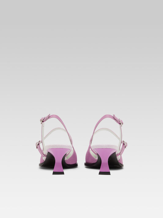 Cecile - Purple and lilac two-tone fabric slingback pumps - Image number 5