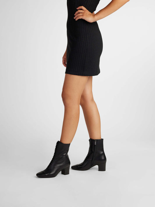 Colette - Black leather lace-up ankle boots - Image number 4