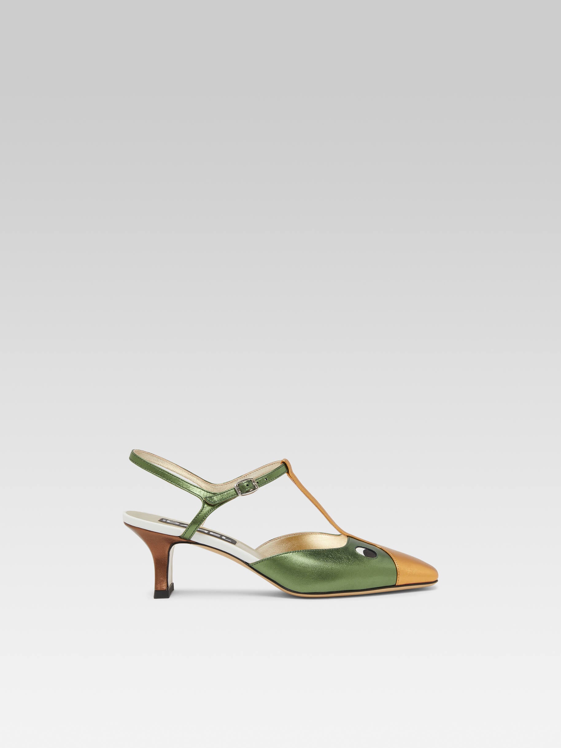 Donald - Green laminated leather sandals - Image number 1