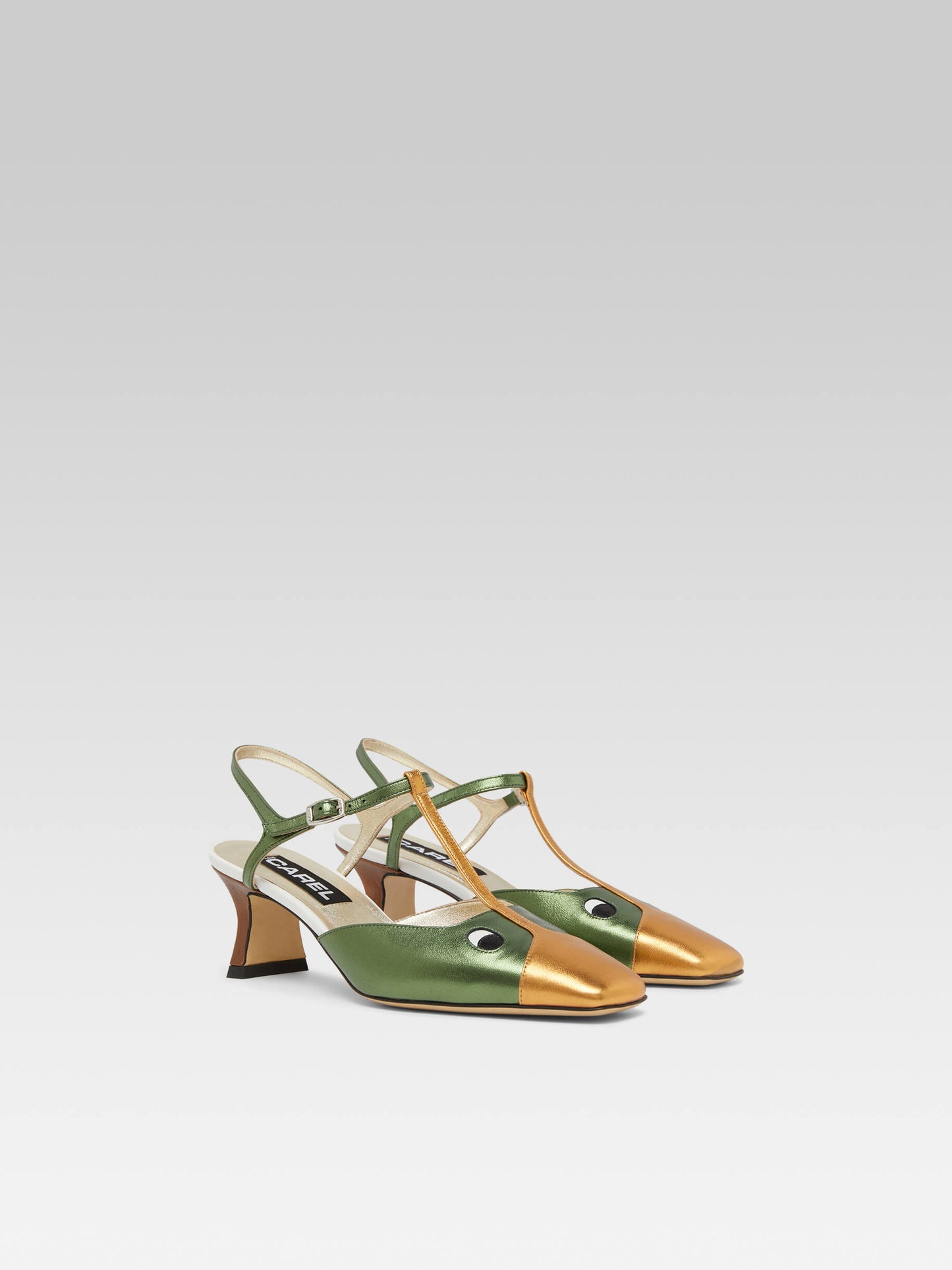 Donald - Green laminated leather sandals