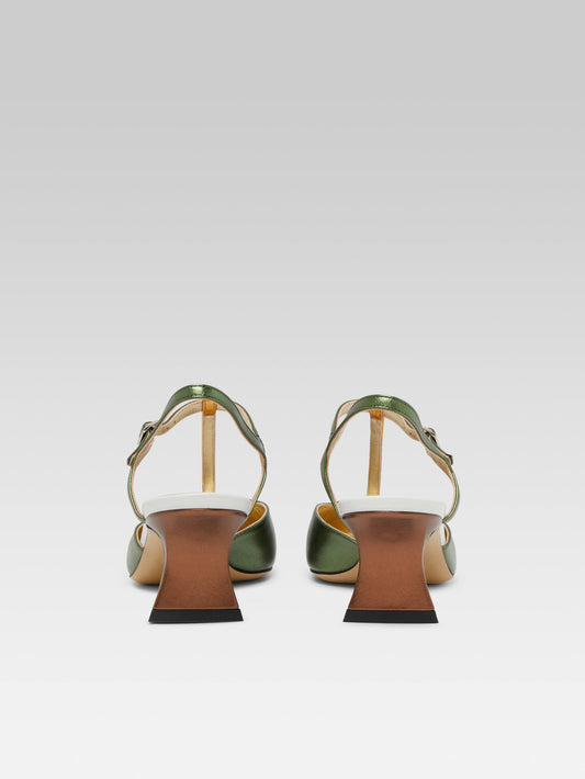 Donald - Green laminated leather sandals - Image number 4