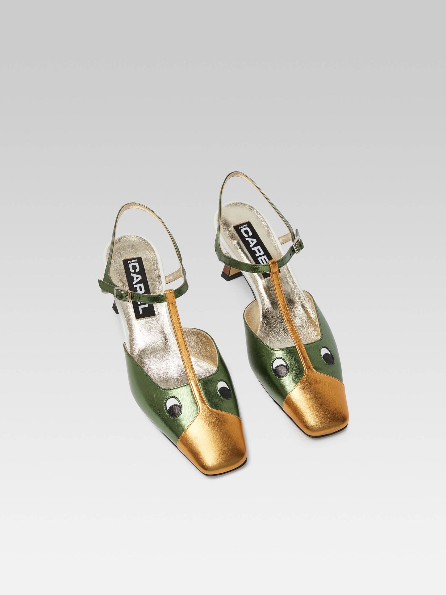 Donald - Green laminated leather sandals