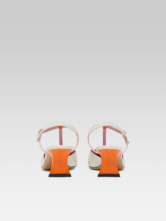 Donald - Orange and white patent leather sandals - Image number 3