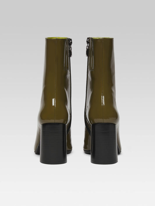 Donna - Khaki and black patent leather ankle boots - Image number 5