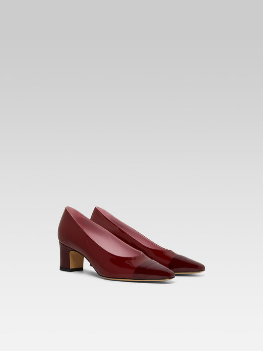 Edith - Bi-burgundy patent leather pumps - Image number 2