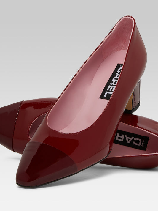 Edith - Bi-burgundy patent leather pumps - Image number 4