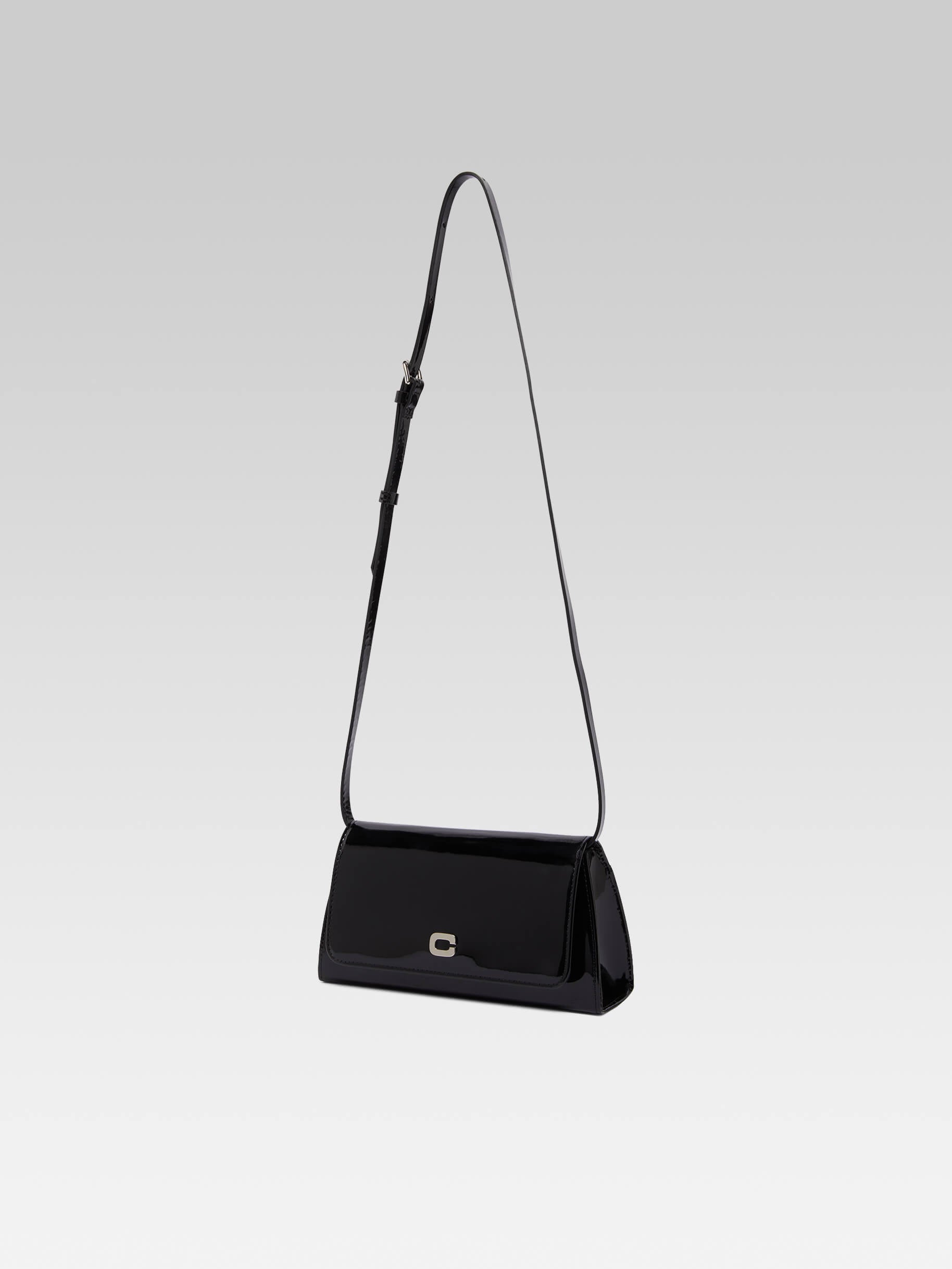 Elysee - Black patent leather shoulder bag - Image number 3