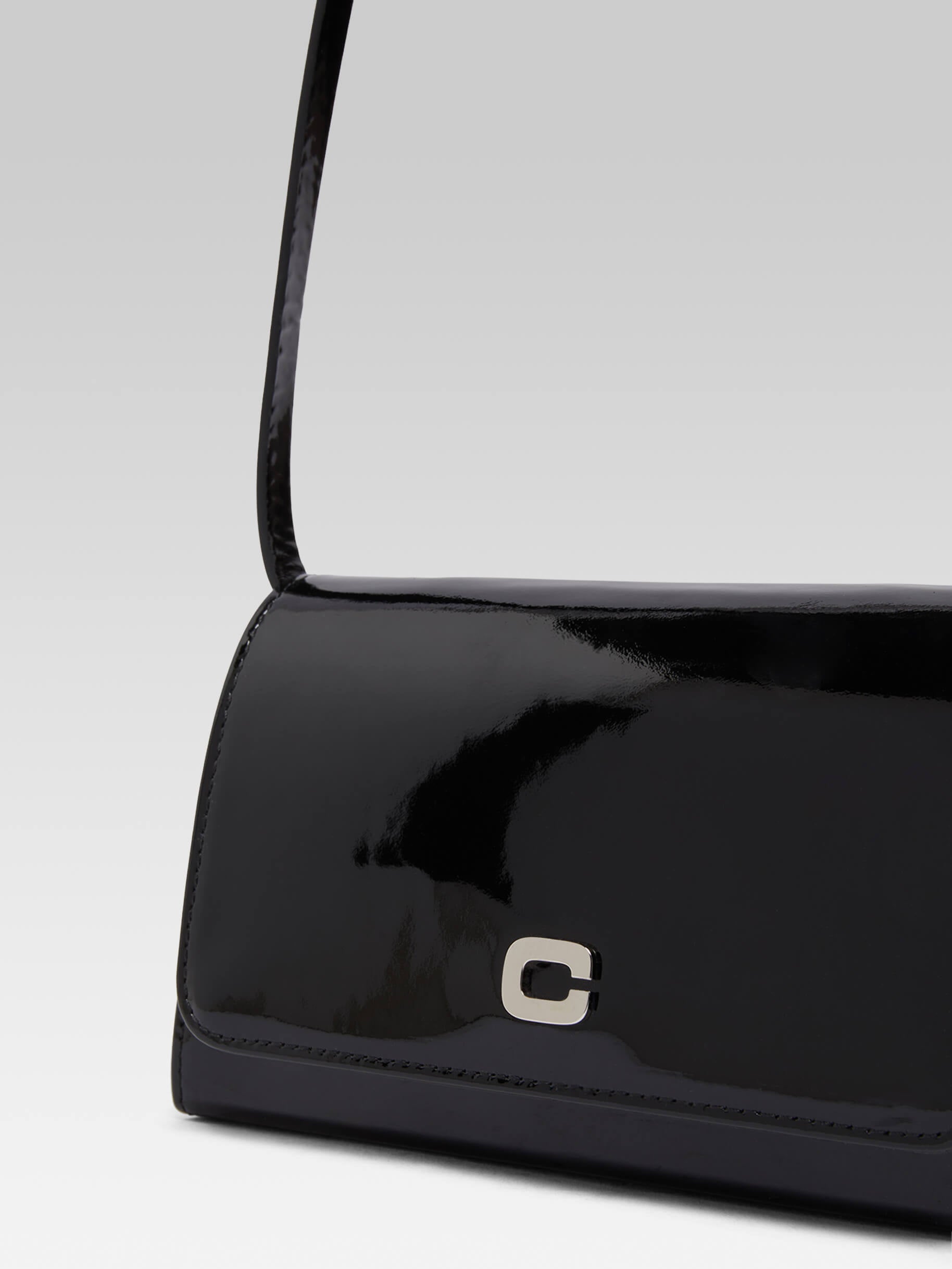 Elysee - Black patent leather shoulder bag - Image number 7