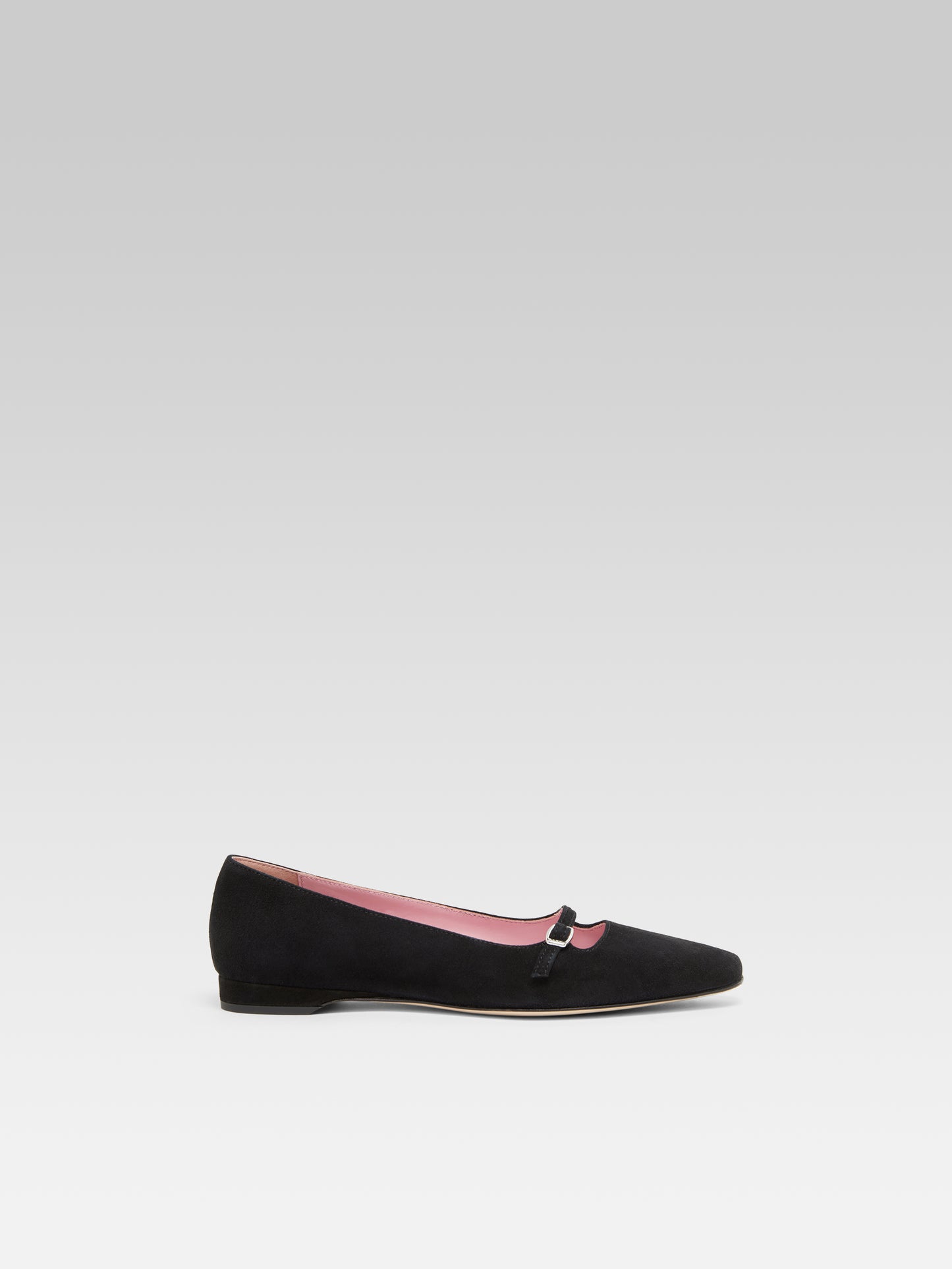 Emilie - Black suede leather ballet flats