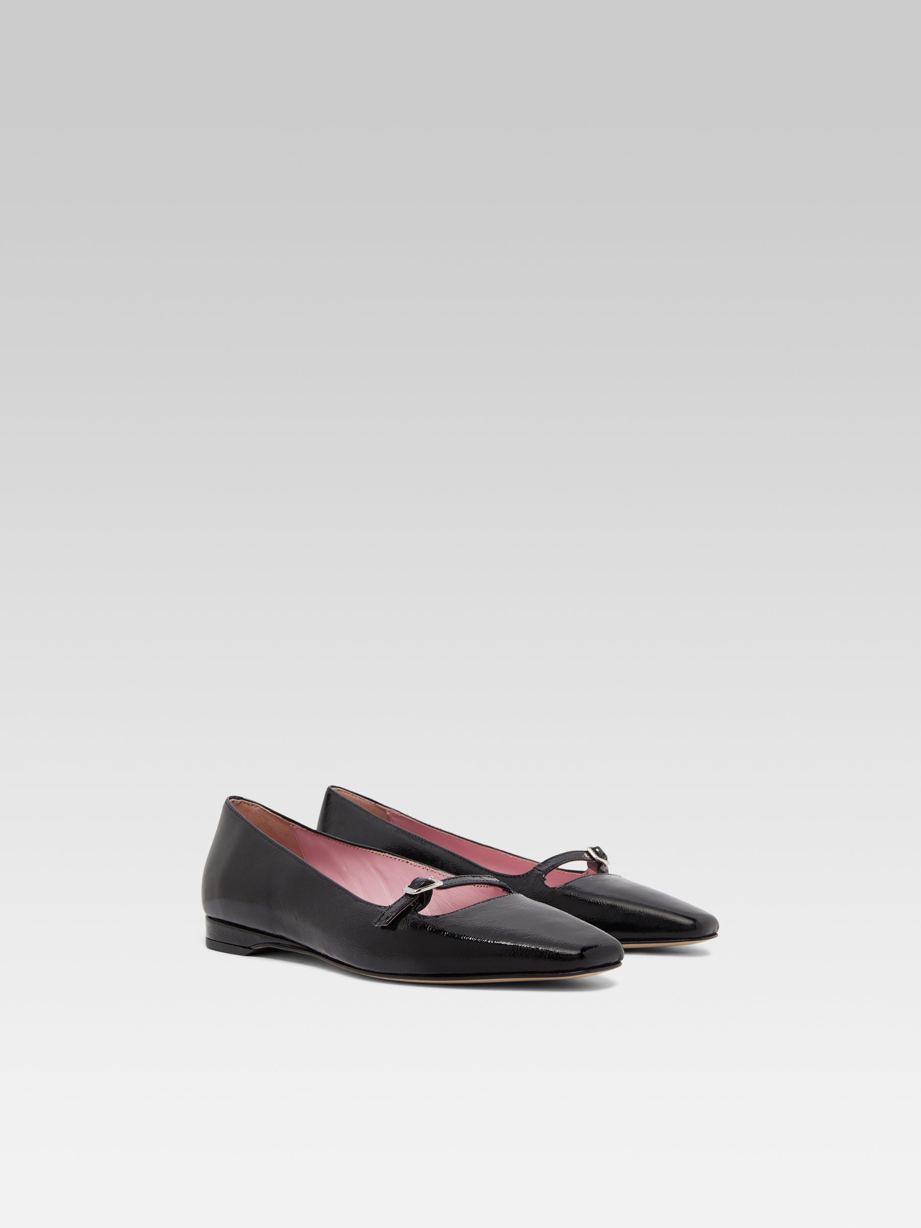 Emilie - Black naplack leather ballet flats - Image number 3