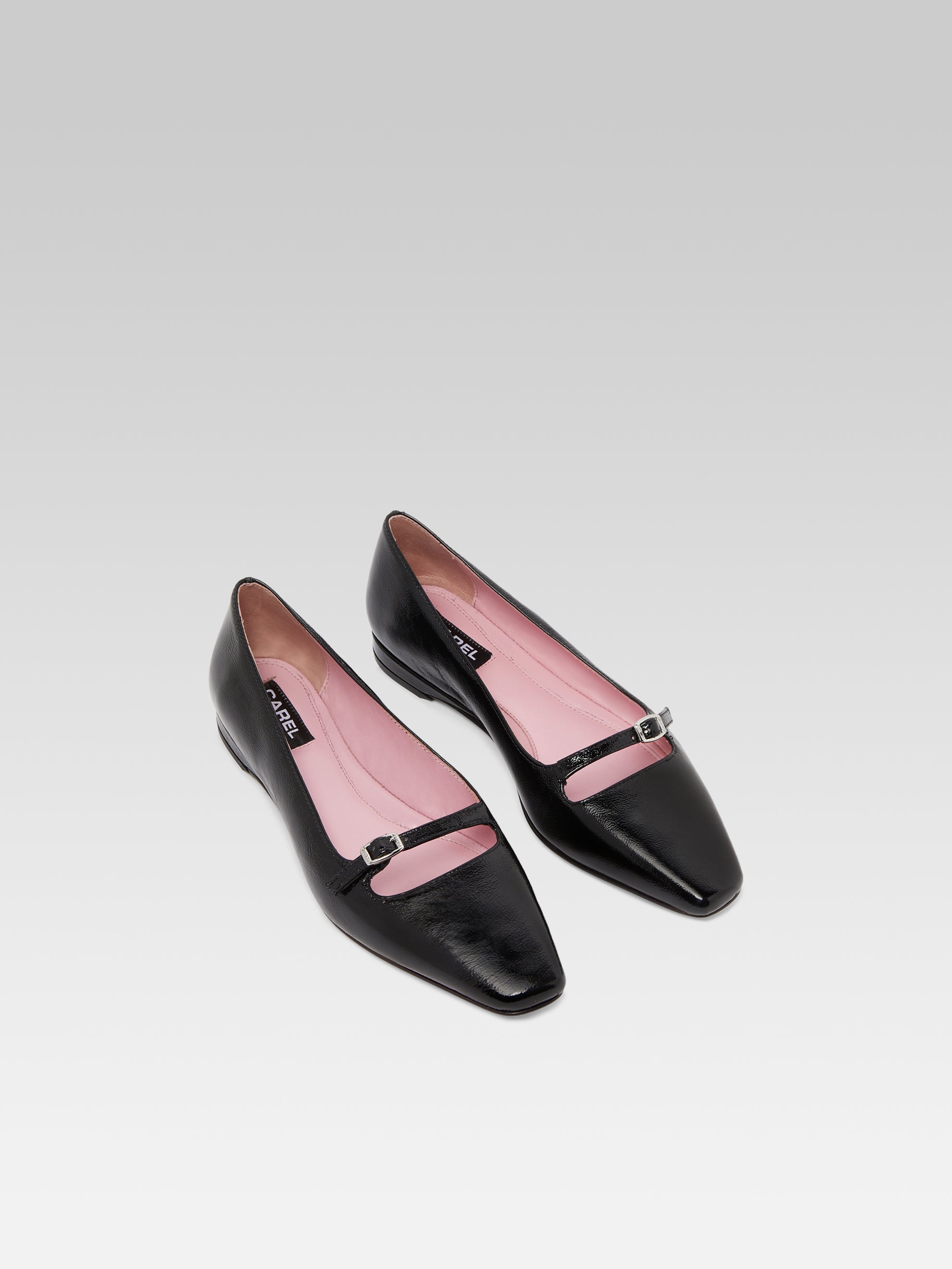 Emilie - Black naplack leather ballet flats - Image number 1