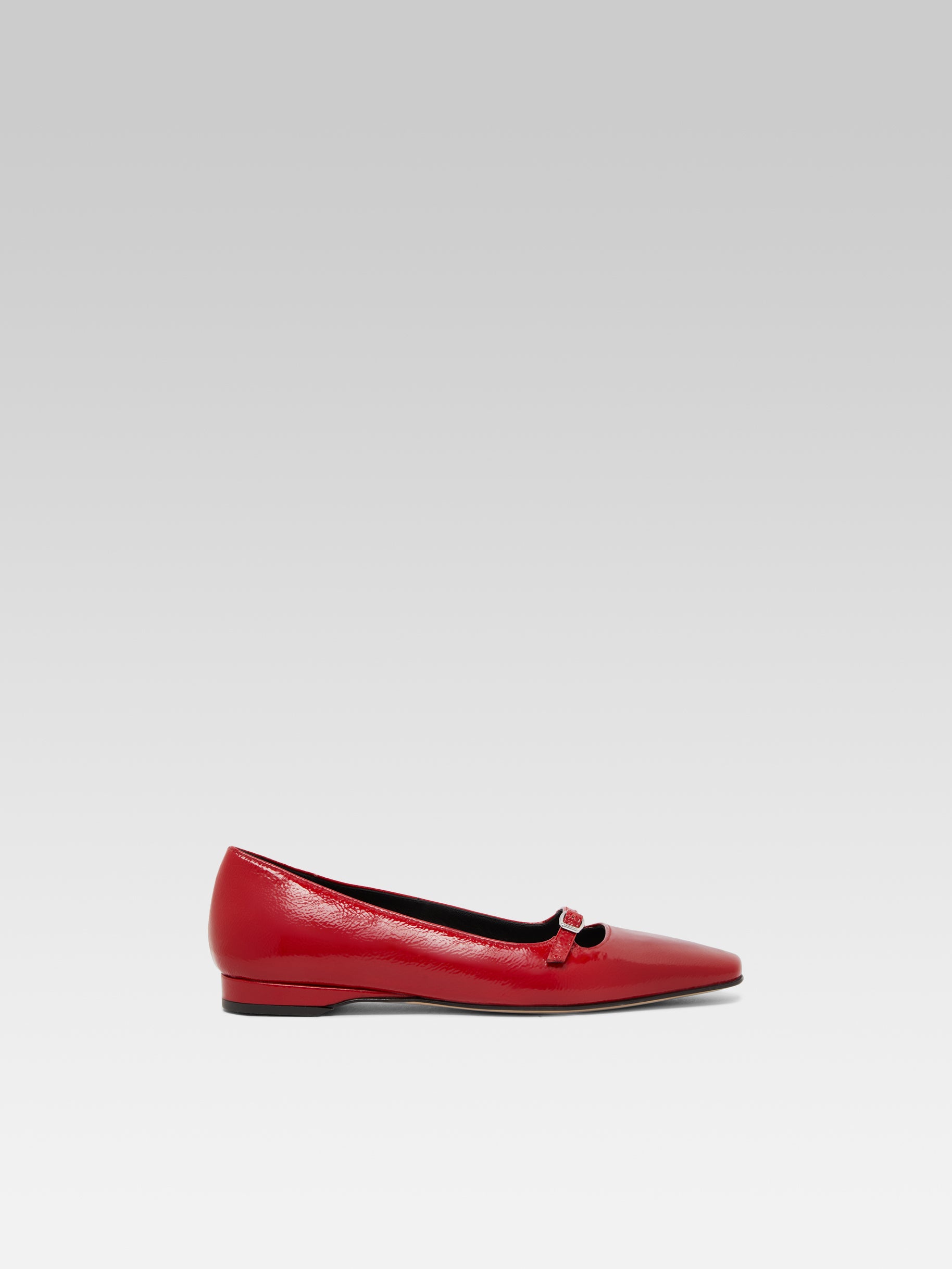 Emilie - Ballerines cuir naplack rouge