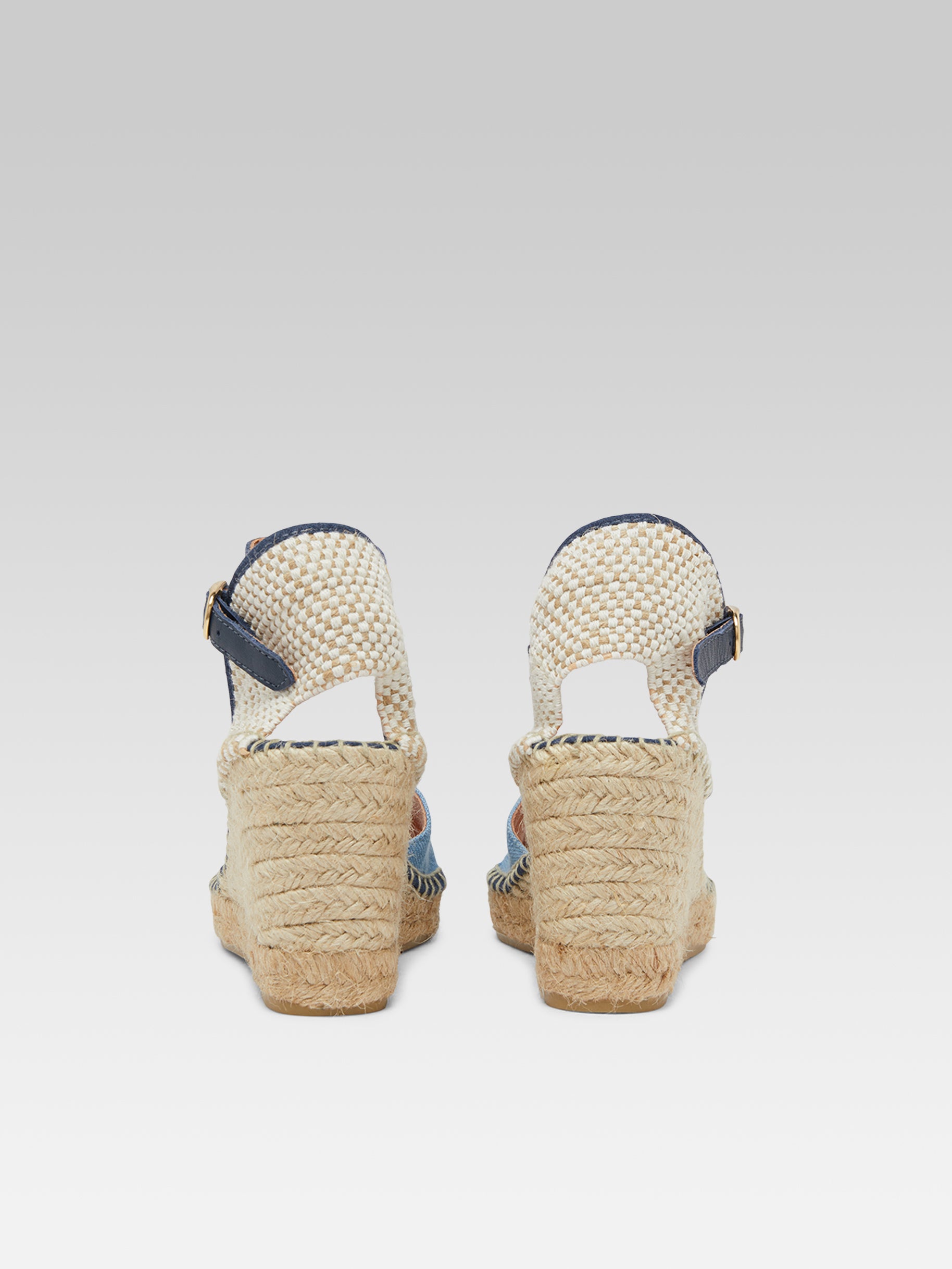 Espelette - Espadrilles compensées tissu bi jeans - Image numéro 5