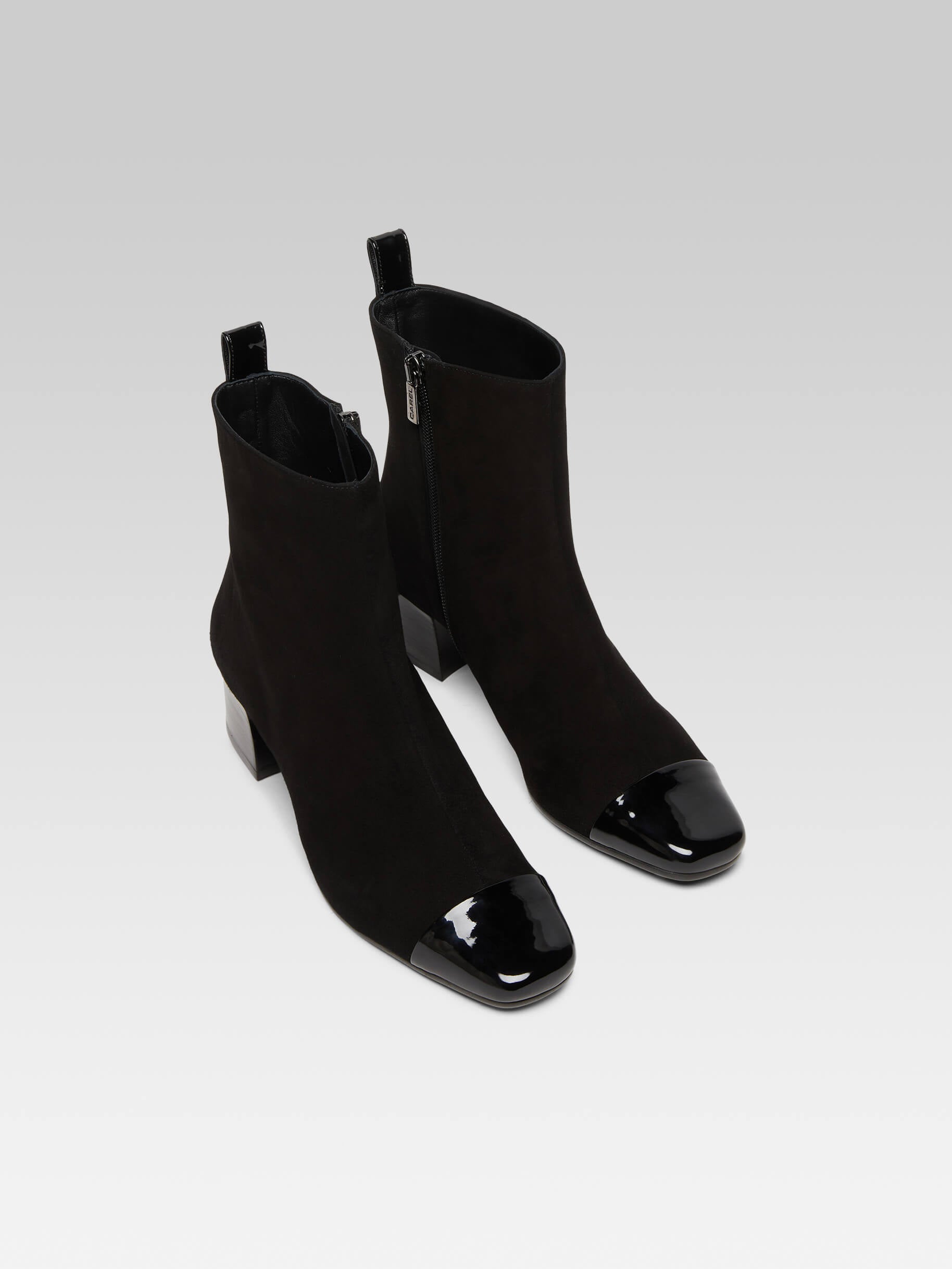 Estime - Black suede and patent leather ankle boots - Image number 3