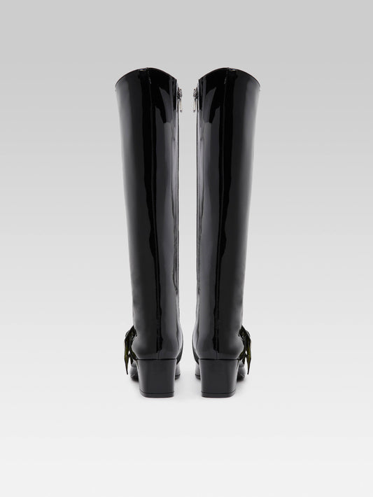 Eyelet - Black patent leather boots with eyelets - Image number 3