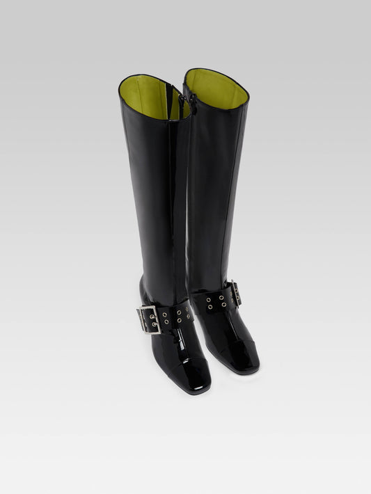 Eyelet - Black patent leather boots with eyelets - Image number 4