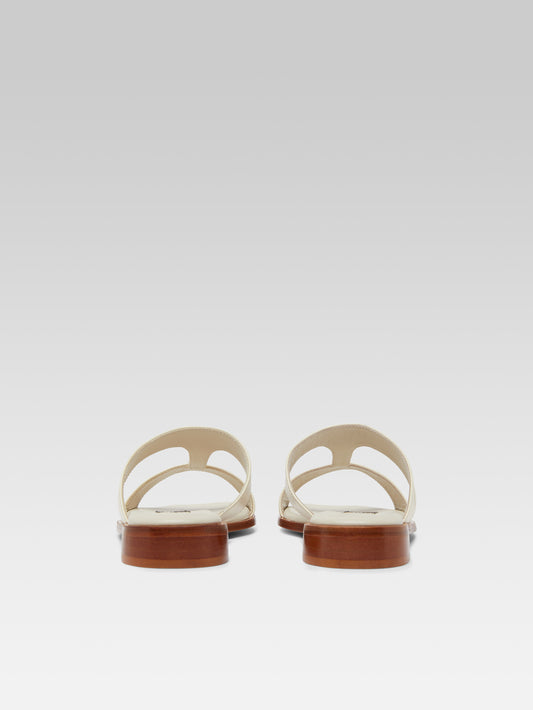 Ilienne - Beige leather flat mules - Image number 5