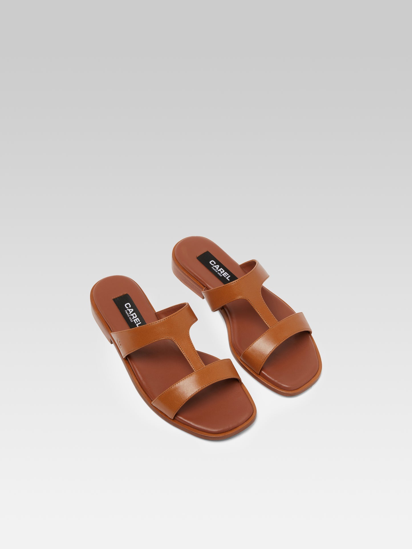 Ilienne - Camel leather flat mules